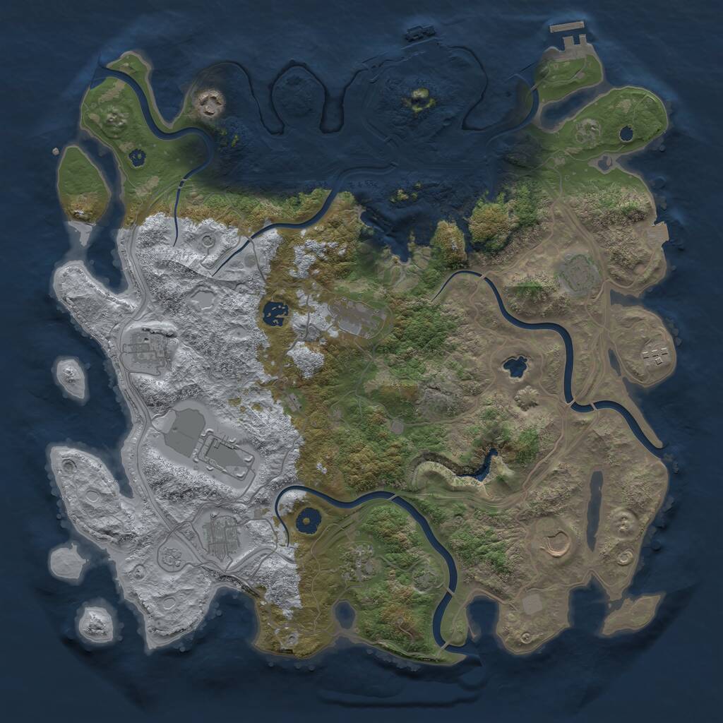 Rust Map: Procedural Map, Size: 4250, Seed: 189342, 16 Monuments
