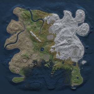 Thumbnail Rust Map: Procedural Map, Size: 3700, Seed: 998147, 16 Monuments