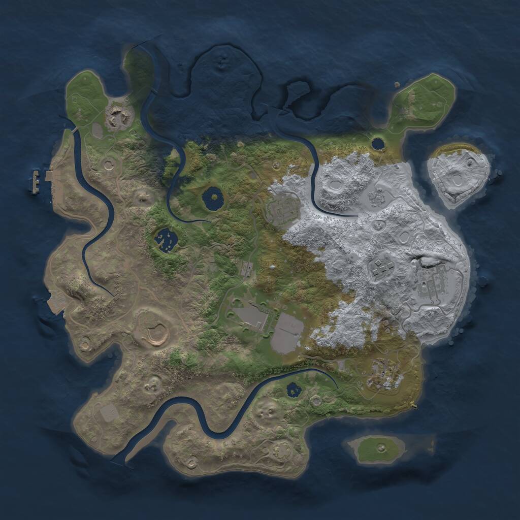 Rust Map: Procedural Map, Size: 3500, Seed: 1132192, 13 Monuments