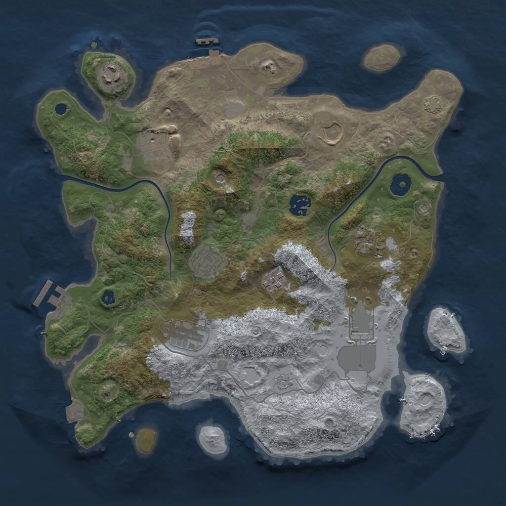Rust Map: Procedural Map, Size: 3500, Seed: 1954998086, 15 Monuments