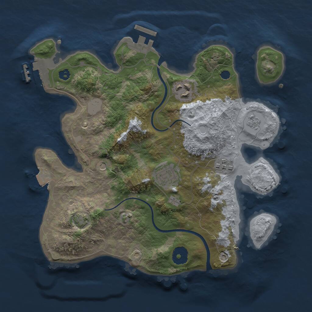 Rust Map: Procedural Map, Size: 2750, Seed: 1634529181, 9 Monuments
