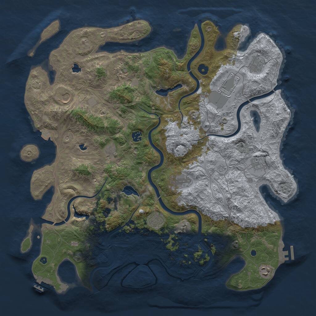 Rust Map: Procedural Map, Size: 4500, Seed: 1234347, 17 Monuments