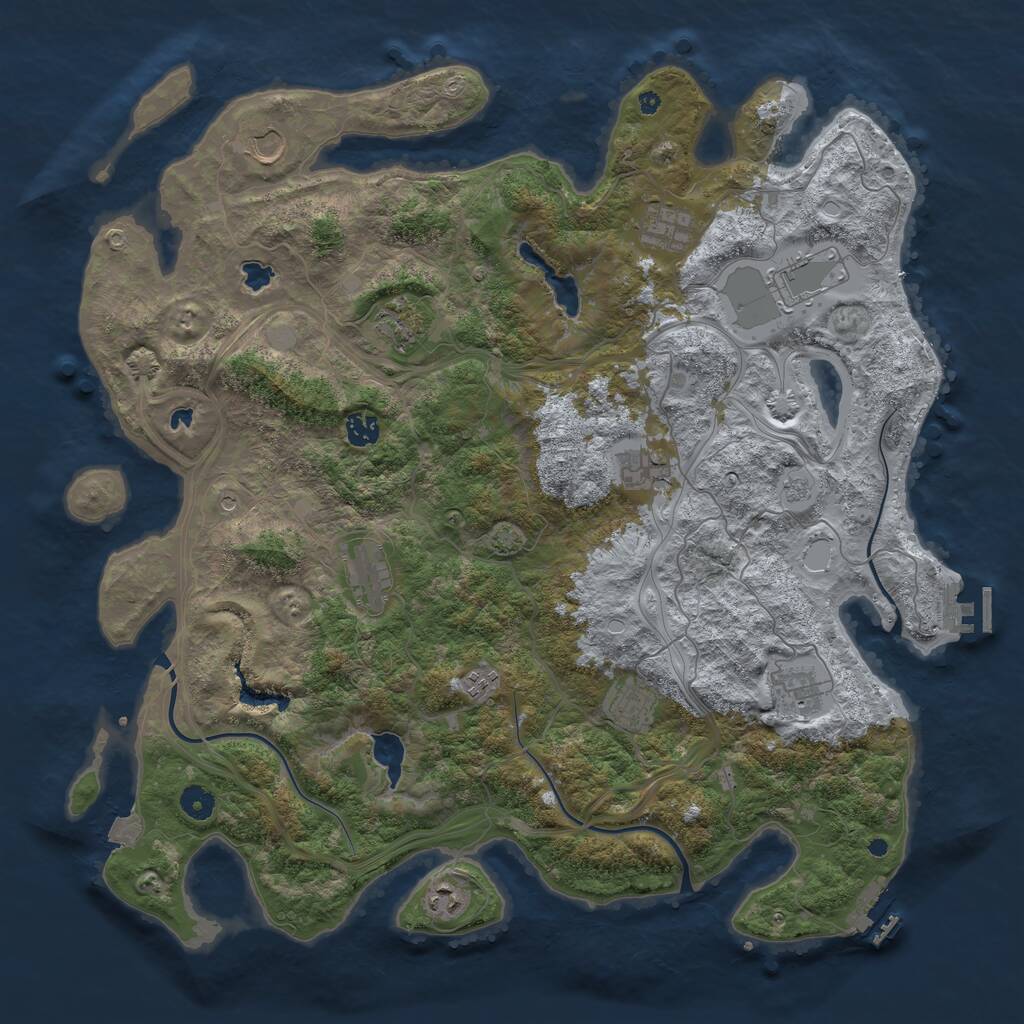 Rust Map: Procedural Map, Size: 4500, Seed: 1234347, 17 Monuments