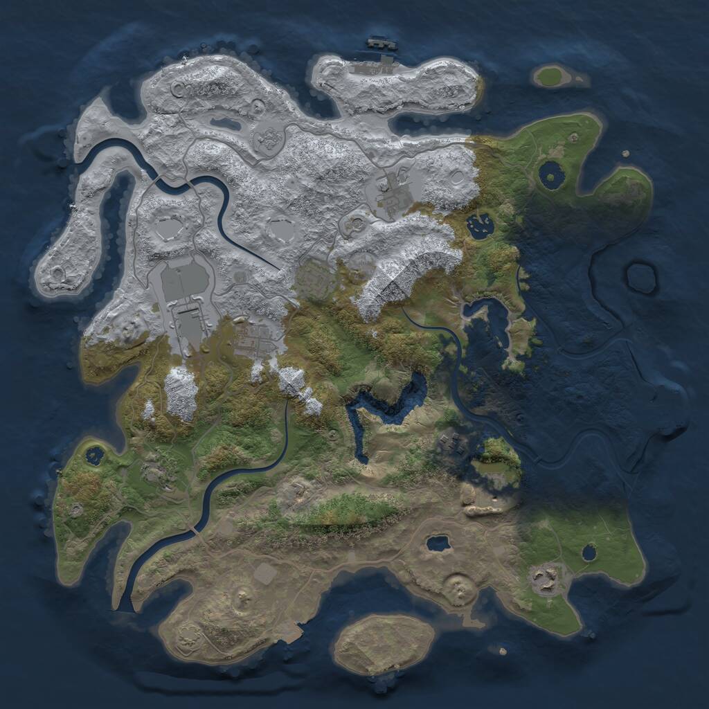 Rust Map: Procedural Map, Size: 4000, Seed: 380099639, 15 Monuments