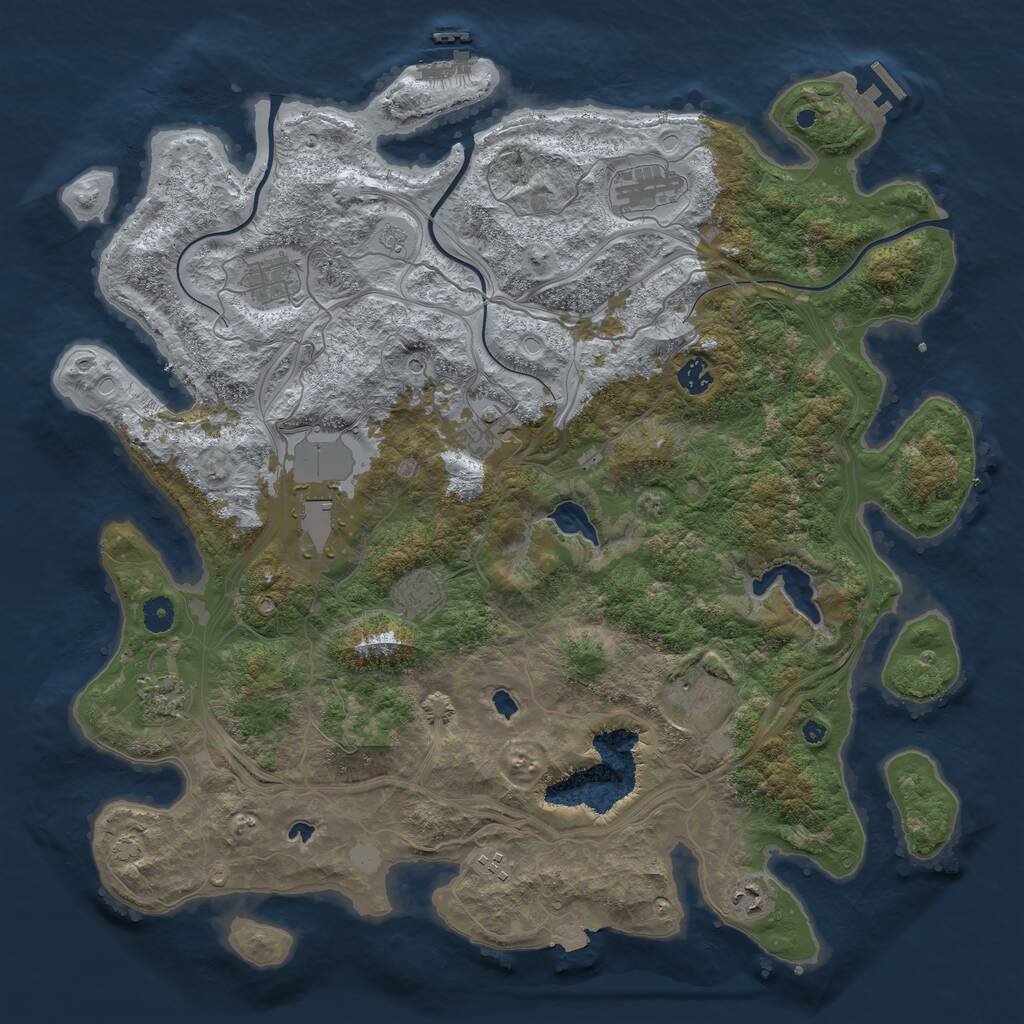 Rust Map: Procedural Map, Size: 4500, Seed: 987474655, 16 Monuments