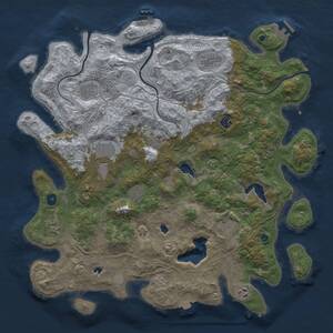 Thumbnail Rust Map: Procedural Map, Size: 4500, Seed: 987474655, 16 Monuments