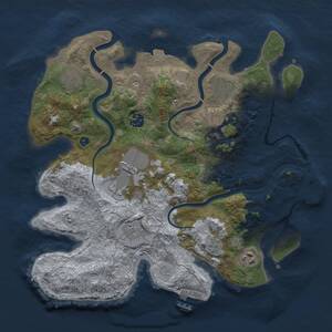 Thumbnail Rust Map: Procedural Map, Size: 3500, Seed: 1487394282, 14 Monuments