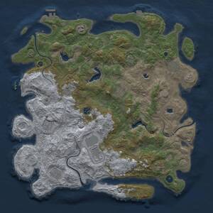 Thumbnail Rust Map: Procedural Map, Size: 4500, Seed: 299426, 16 Monuments