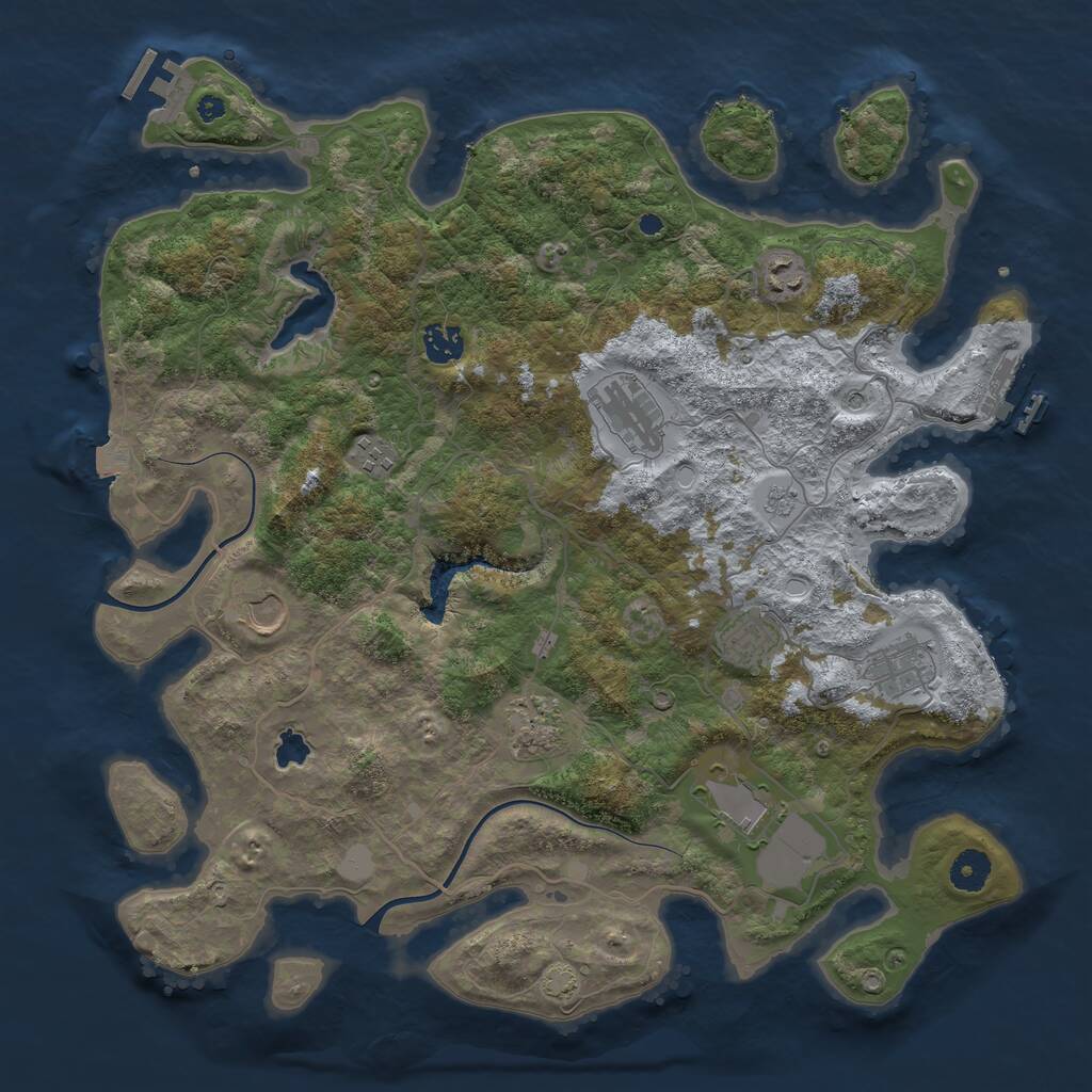 Rust Map: Procedural Map, Size: 4000, Seed: 431072475, 15 Monuments