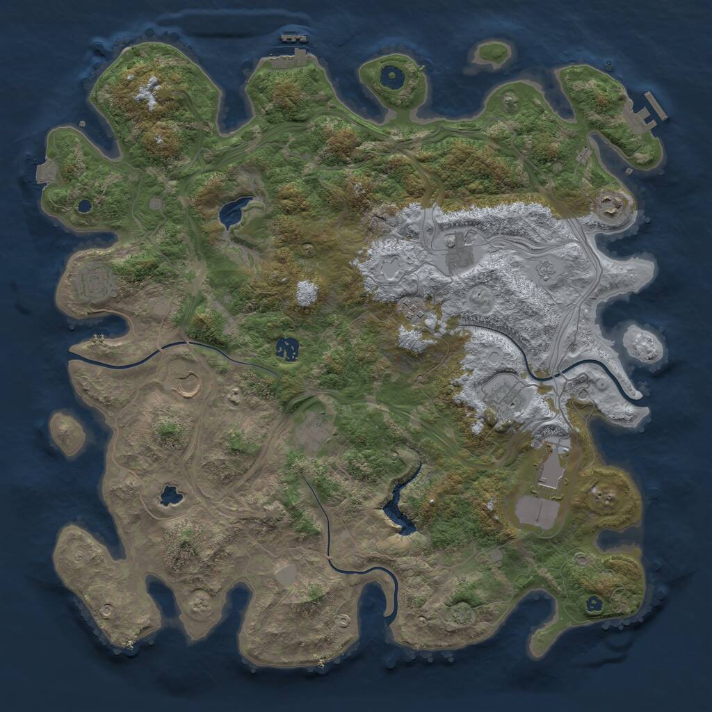 Rust Map: Procedural Map, Size: 4400, Seed: 245368787, 15 Monuments
