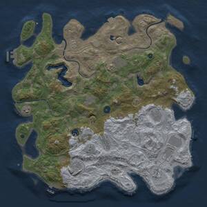 Thumbnail Rust Map: Procedural Map, Size: 4250, Seed: 1219980874, 16 Monuments