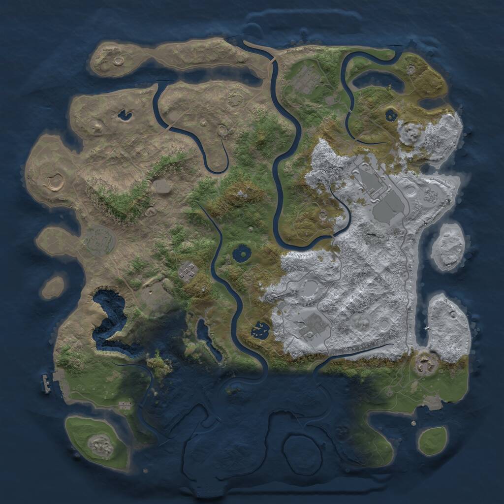 Rust Map: Procedural Map, Size: 4222, Seed: 466310247, 15 Monuments