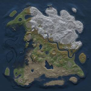 Thumbnail Rust Map: Procedural Map, Size: 4000, Seed: 1166597554, 15 Monuments