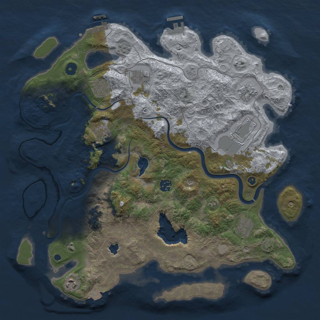 Rust Map: Procedural Map, Size: 4000, Seed: 1166597554, 15 Monuments