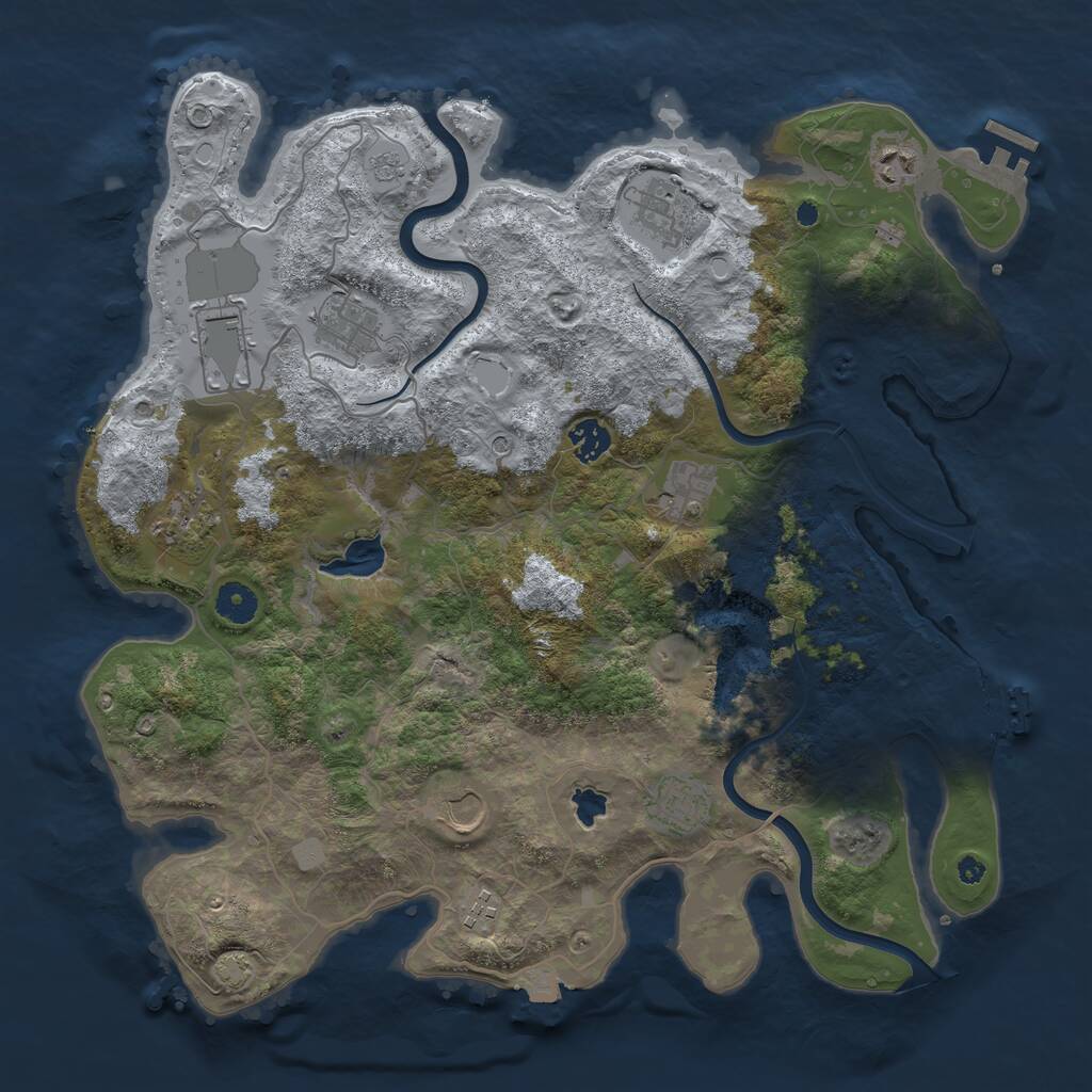 Rust Map: Procedural Map, Size: 4000, Seed: 588939940, 16 Monuments