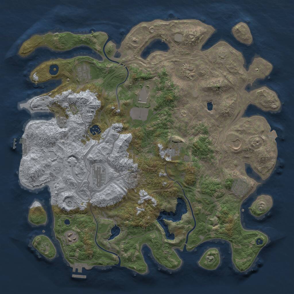Rust Map: Procedural Map, Size: 4250, Seed: 2052892733, 16 Monuments