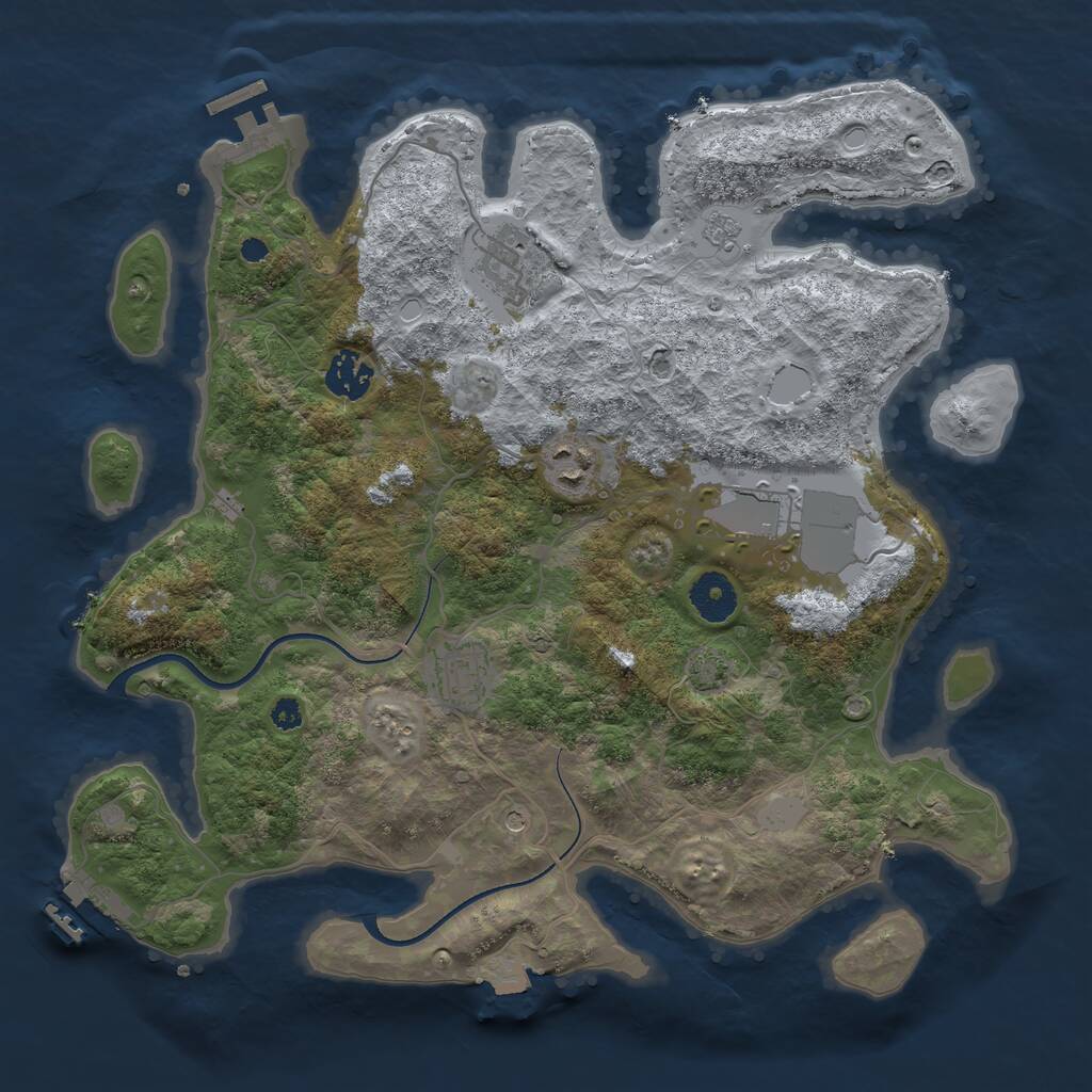 Rust Map: Procedural Map, Size: 3500, Seed: 109381116, 11 Monuments