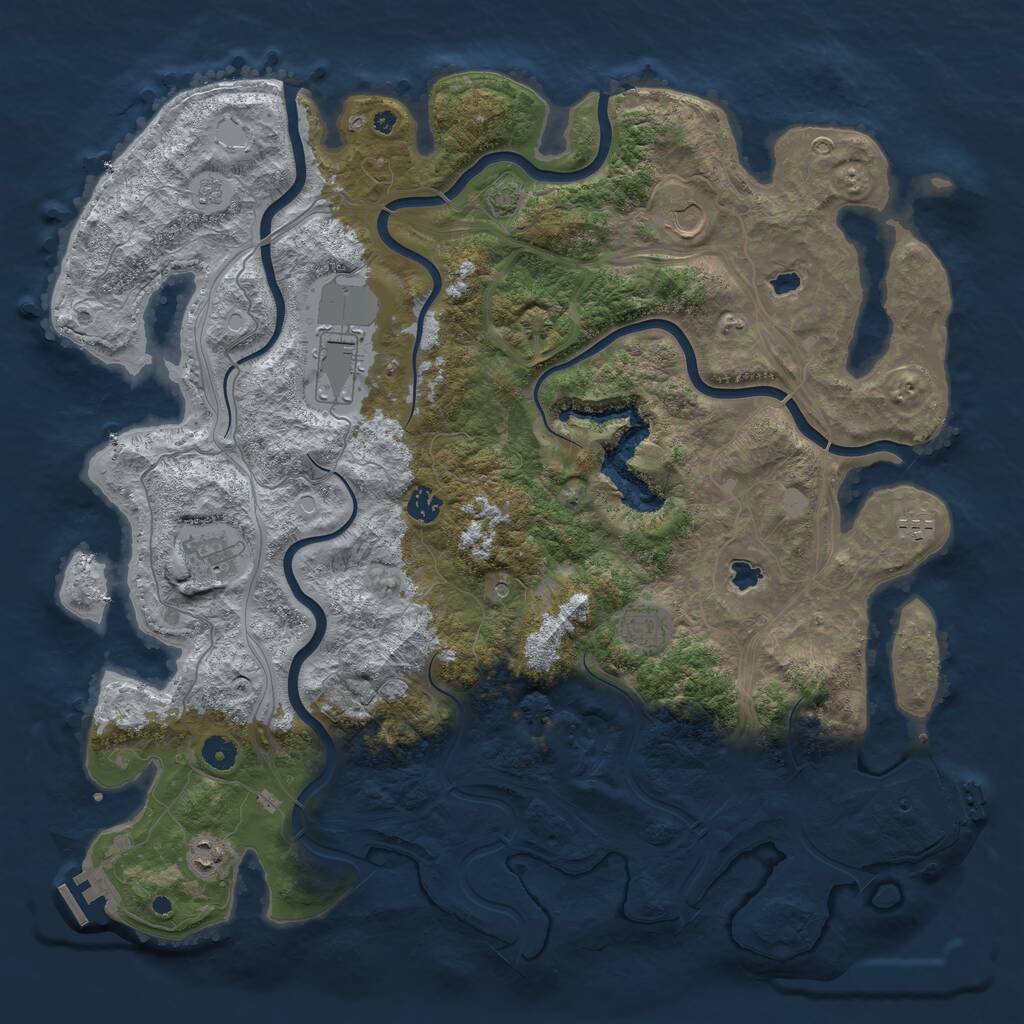 Rust Map: Procedural Map, Size: 4500, Seed: 773846900, 13 Monuments