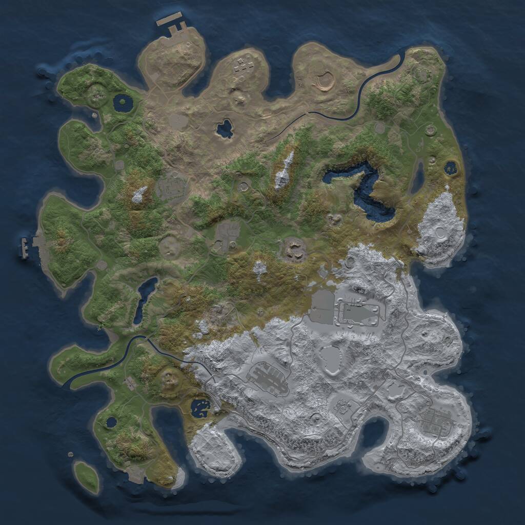 Rust Map: Procedural Map, Size: 4000, Seed: 46984259, 15 Monuments