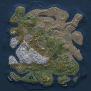 Thumbnail Rust Map: Procedural Map, Size: 3500, Seed: 114624, 13 Monuments