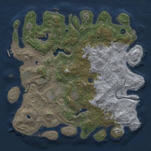 Thumbnail Rust Map: Procedural Map, Size: 4500, Seed: 25201, 16 Monuments