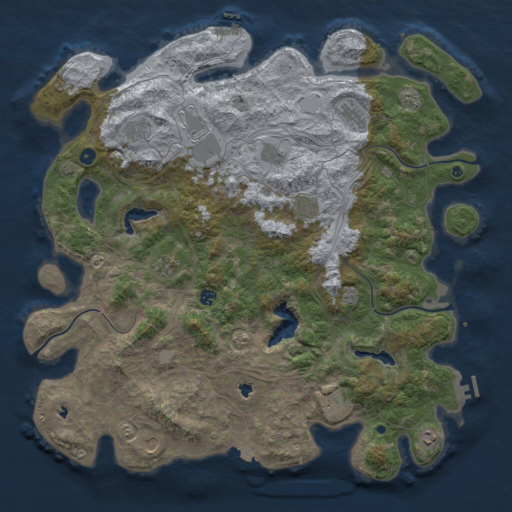 Rust Map: Procedural Map, Size: 4750, Seed: 307296289, 17 Monuments