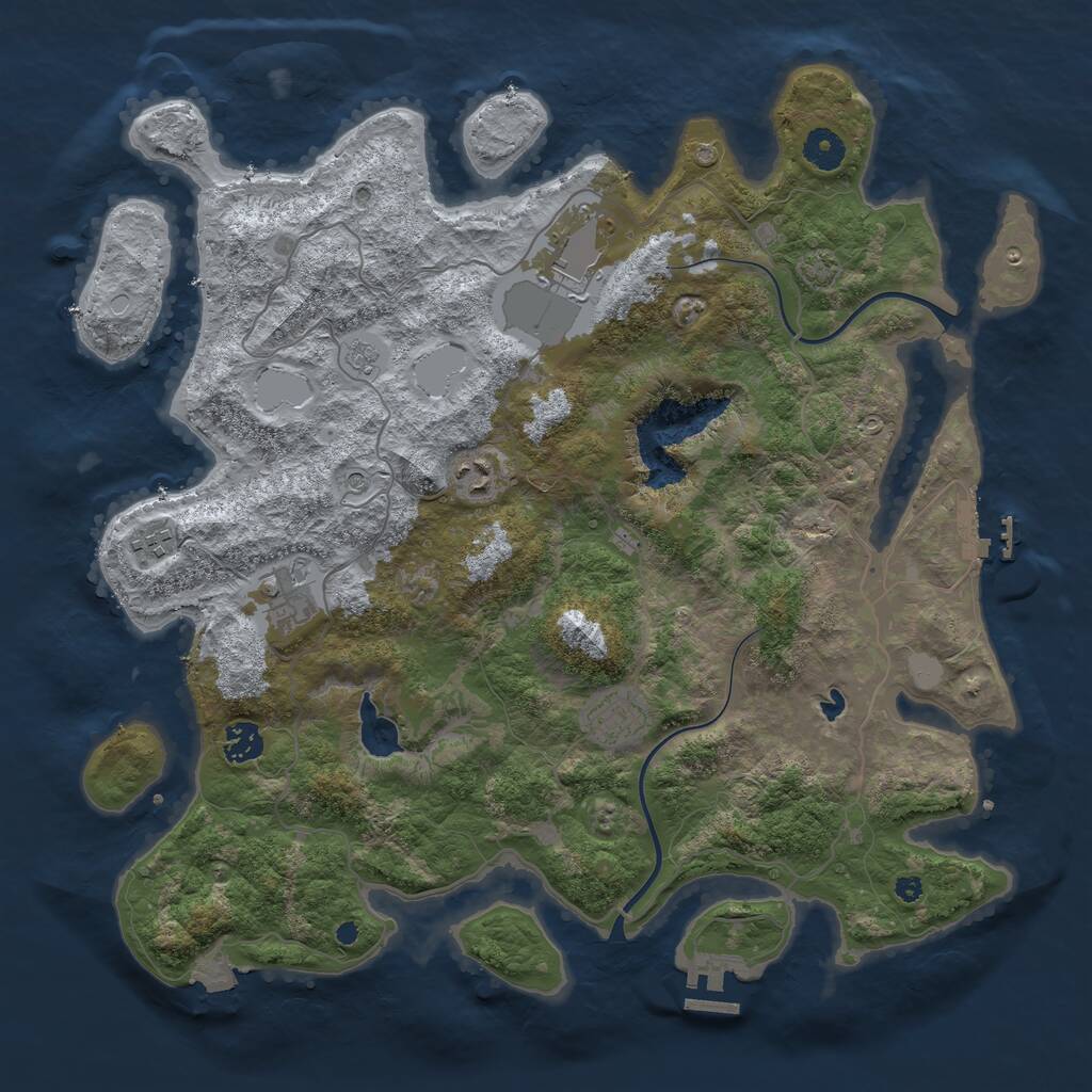 Rust Map: Procedural Map, Size: 4000, Seed: 996835698, 12 Monuments
