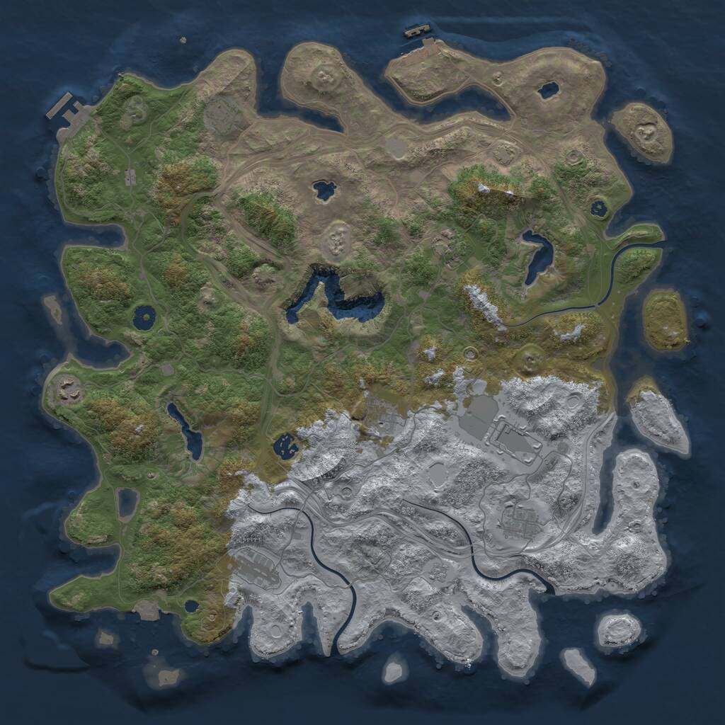 Rust Map: Procedural Map, Size: 4500, Seed: 1879814617, 14 Monuments