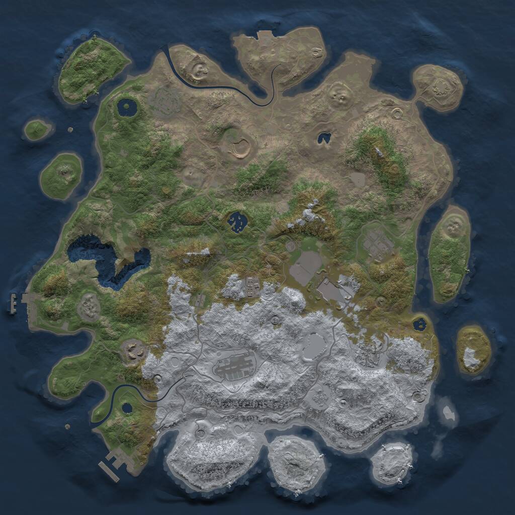 Rust Map: Procedural Map, Size: 4000, Seed: 535074639, 15 Monuments