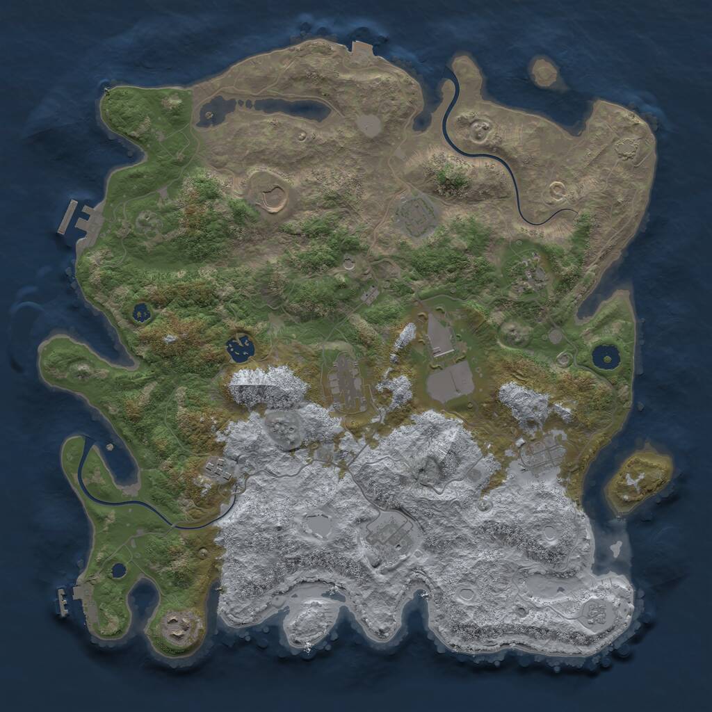 Rust Map: Procedural Map, Size: 3970, Seed: 2584, 16 Monuments