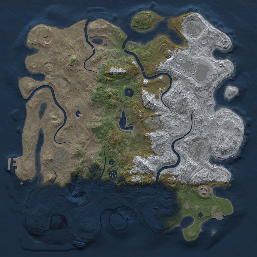 Rust Map: Procedural Map, Size: 4250, Seed: 1099081473, 15 Monuments