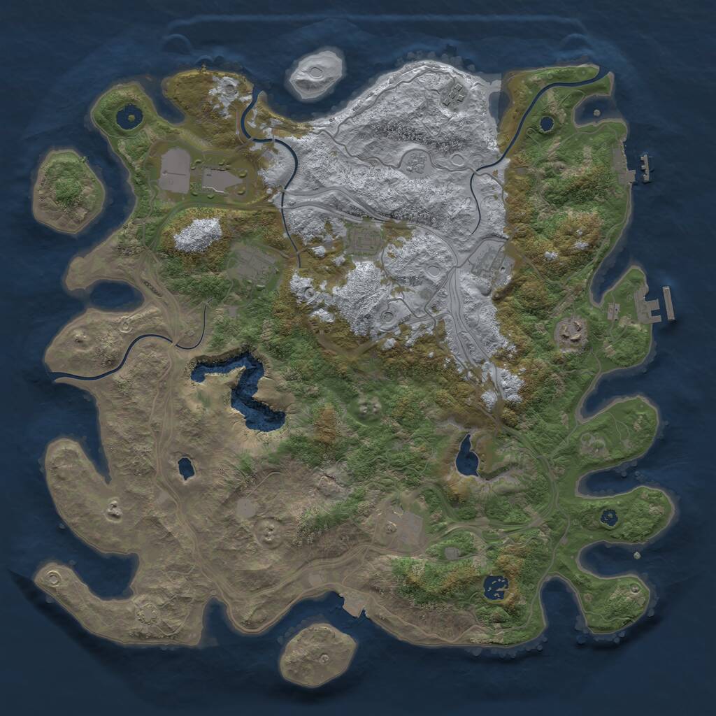 Rust Map: Procedural Map, Size: 4250, Seed: 396684, 14 Monuments