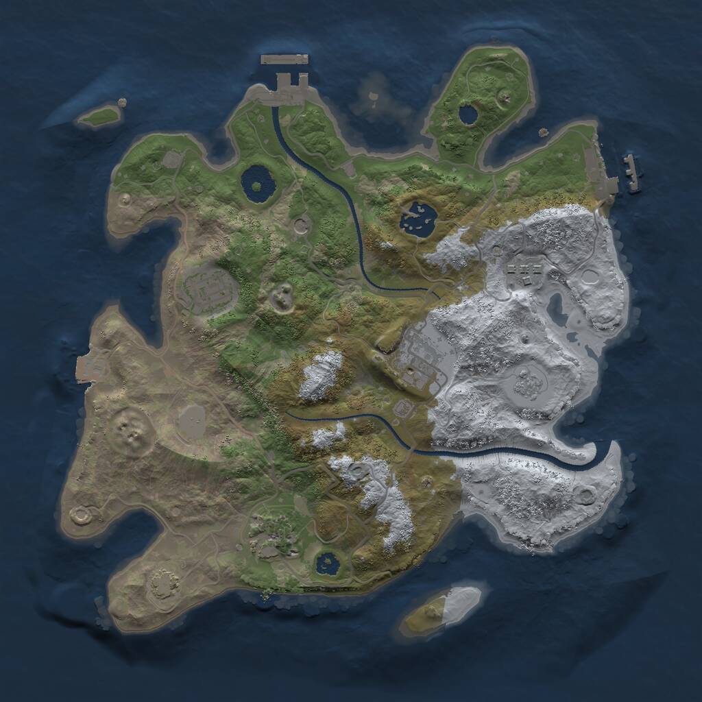Rust Map: Procedural Map, Size: 3000, Seed: 4312680, 11 Monuments