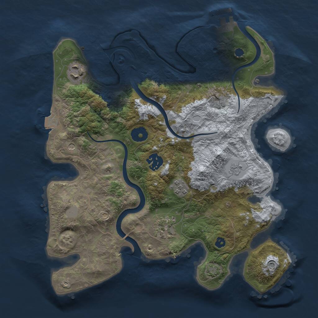 Rust Map: Procedural Map, Size: 3000, Seed: 1179833837, 9 Monuments