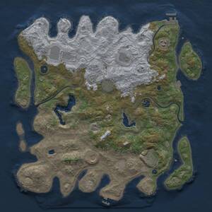 Thumbnail Rust Map: Procedural Map, Size: 4200, Seed: 64828, 14 Monuments