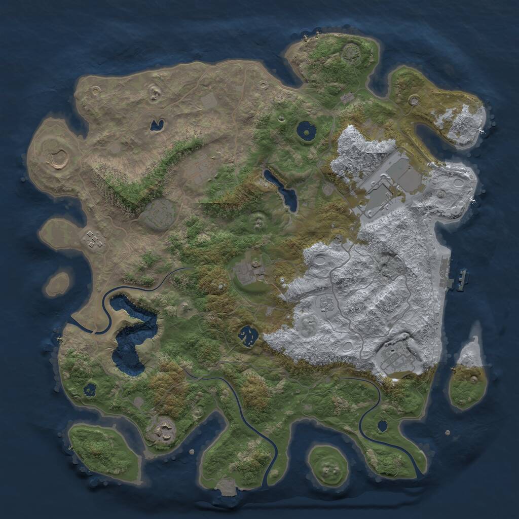 Rust Map: Procedural Map, Size: 4007, Seed: 466310247, 14 Monuments