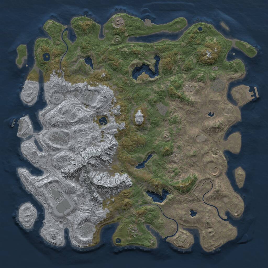 Rust Map: Procedural Map, Size: 5000, Seed: 1571595050, 17 Monuments
