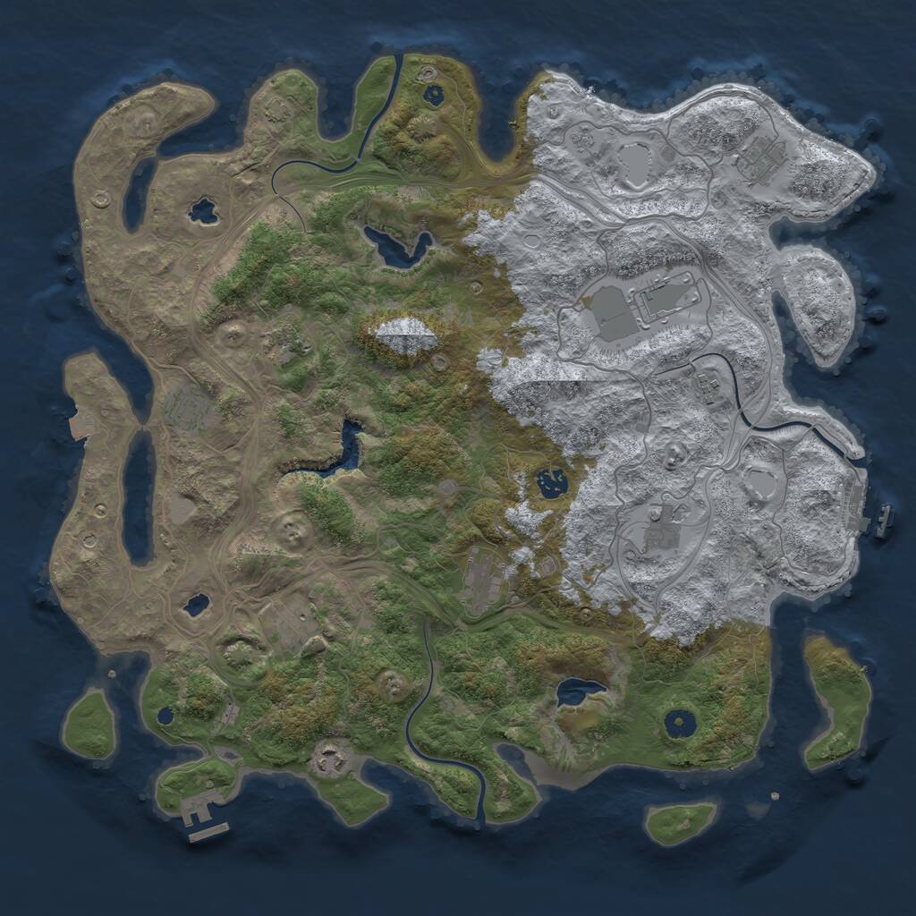 Rust Map: Procedural Map, Size: 4503, Seed: 1899876, 16 Monuments