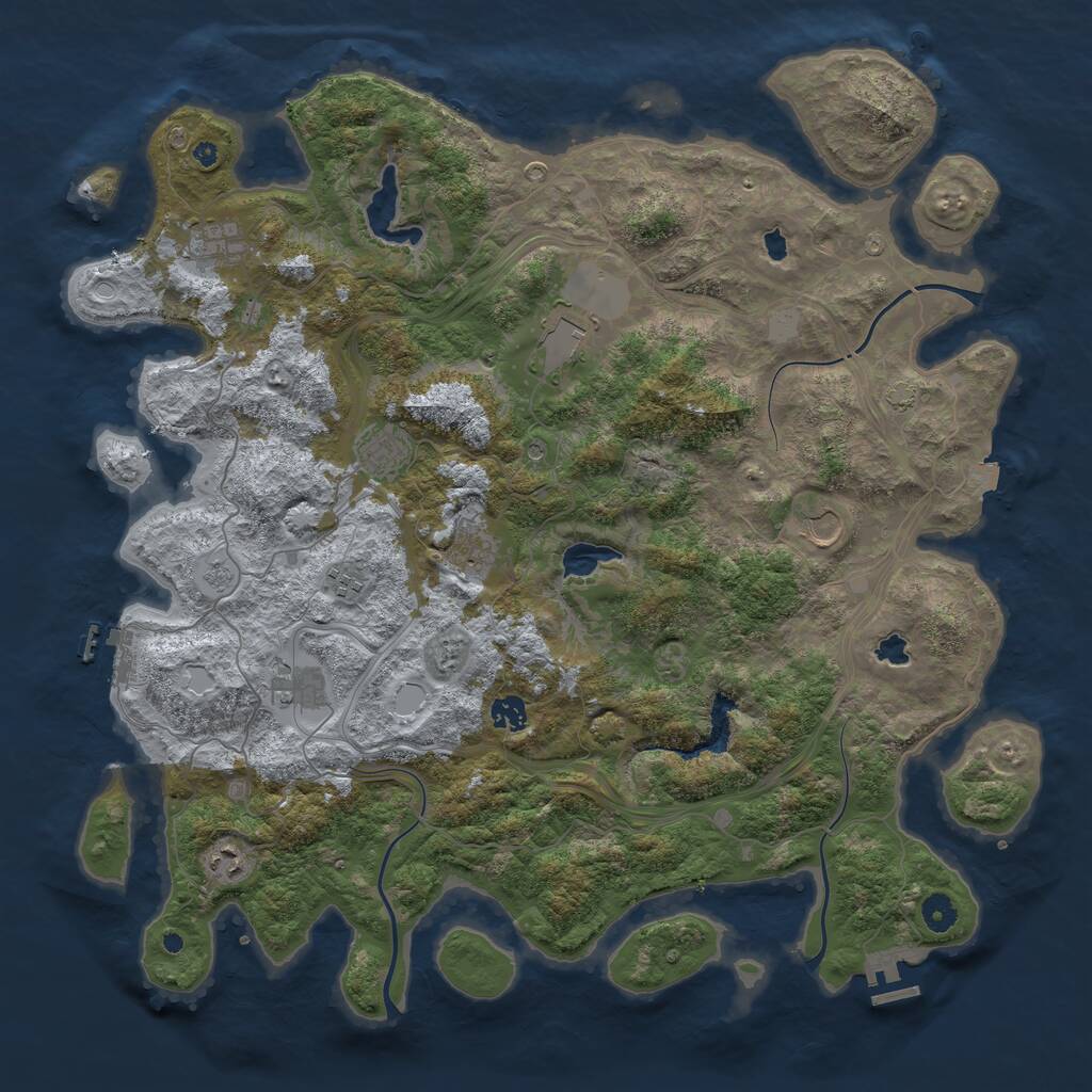 Rust Map: Procedural Map, Size: 4500, Seed: 879216274, 15 Monuments
