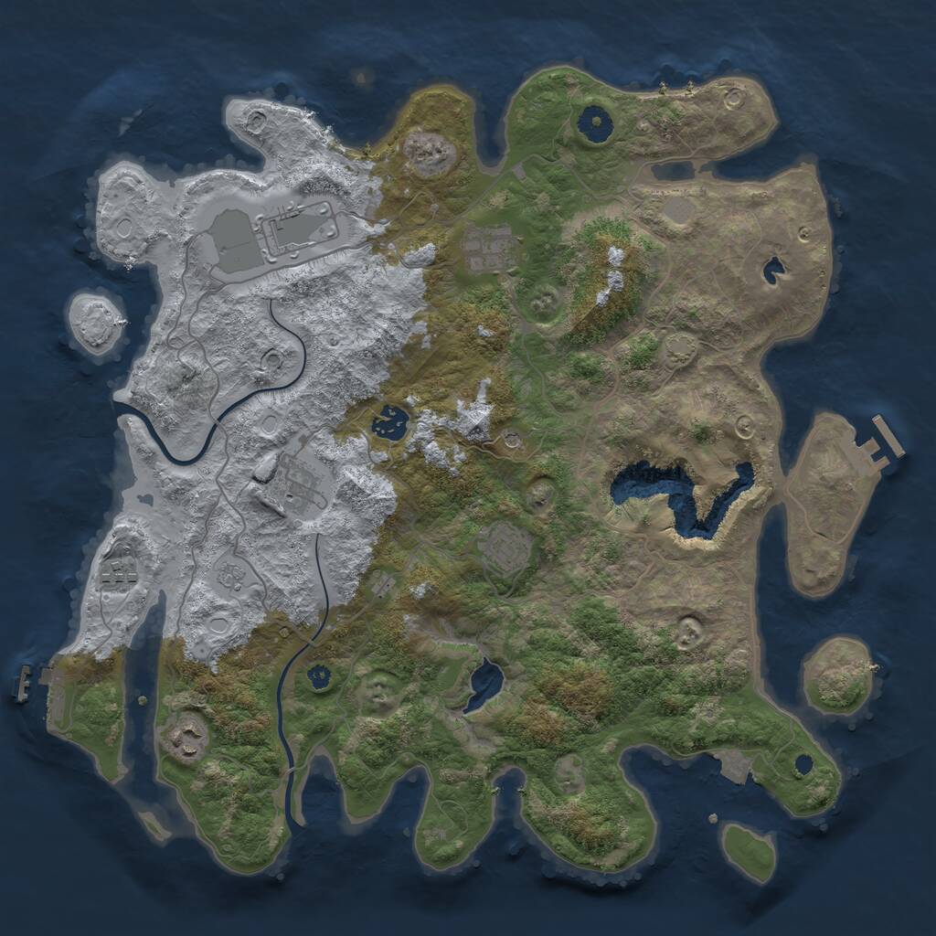 Rust Map: Procedural Map, Size: 4000, Seed: 990339, 13 Monuments
