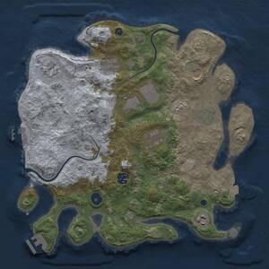Thumbnail Rust Map: Procedural Map, Size: 3500, Seed: 1056333526, 15 Monuments