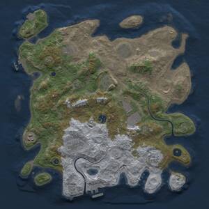 Thumbnail Rust Map: Procedural Map, Size: 3800, Seed: 44090000, 16 Monuments