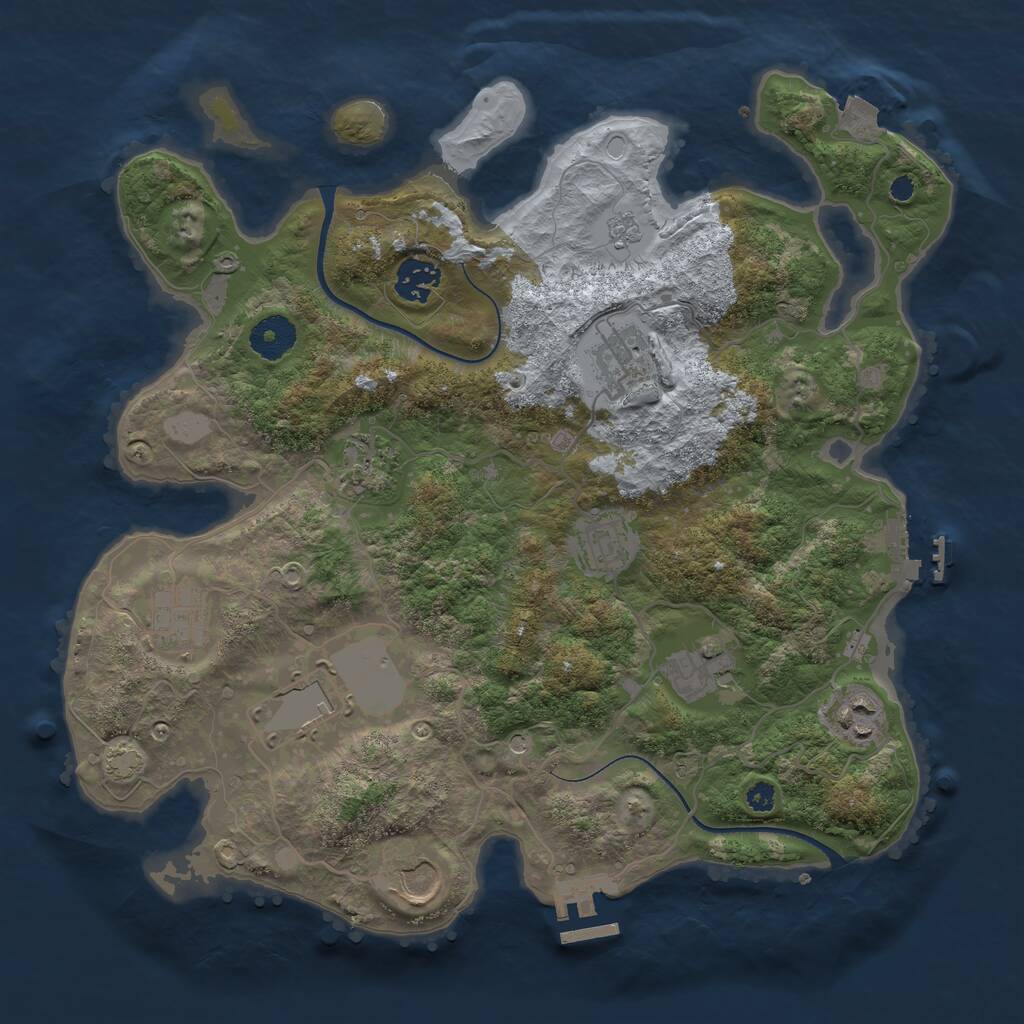 Rust Map: Procedural Map, Size: 3500, Seed: 1428232455, 15 Monuments