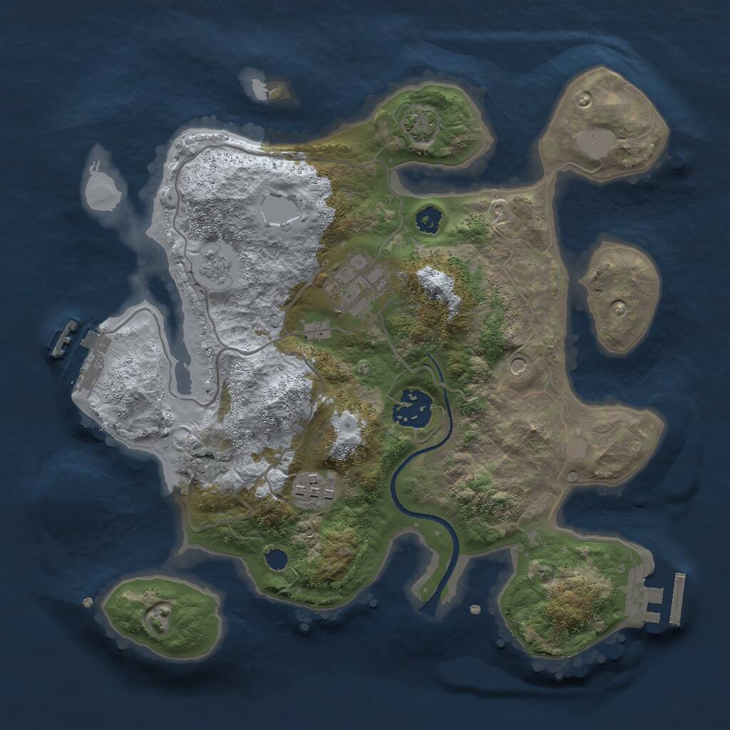Rust Map: Procedural Map, Size: 2800, Seed: 1571347959, 9 Monuments