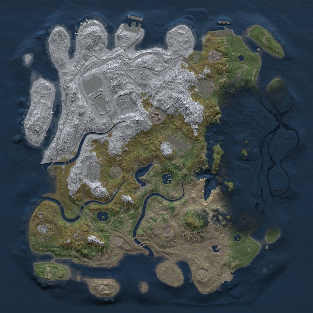 Rust Map: Procedural Map, Size: 4250, Seed: 893251284, 16 Monuments