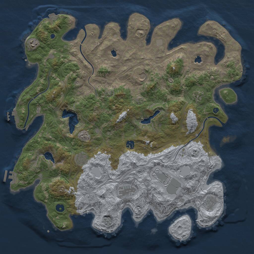 Rust Map: Procedural Map, Size: 4500, Seed: 740302405, 15 Monuments