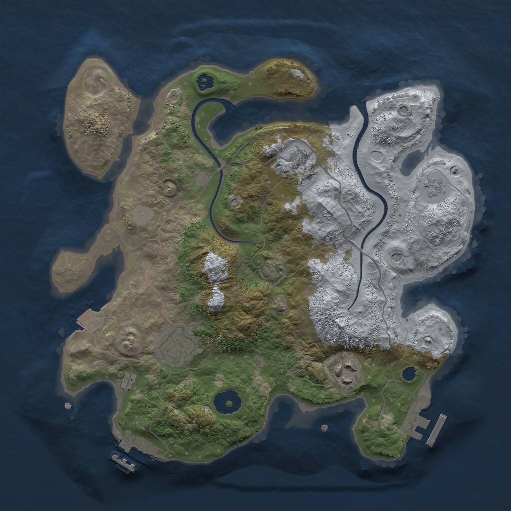 Rust Map: Procedural Map, Size: 3000, Seed: 1564103945, 9 Monuments