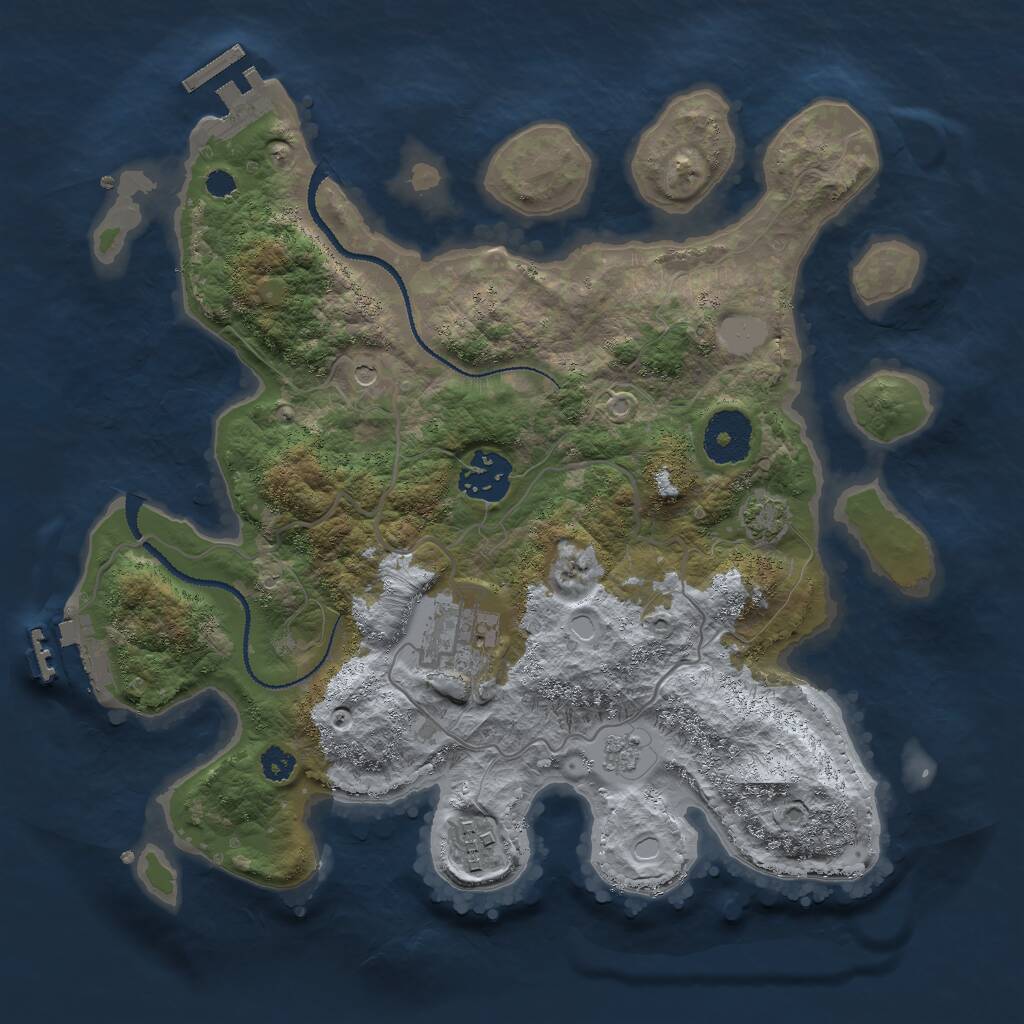 Rust Map: Procedural Map, Size: 3000, Seed: 994833954, 9 Monuments