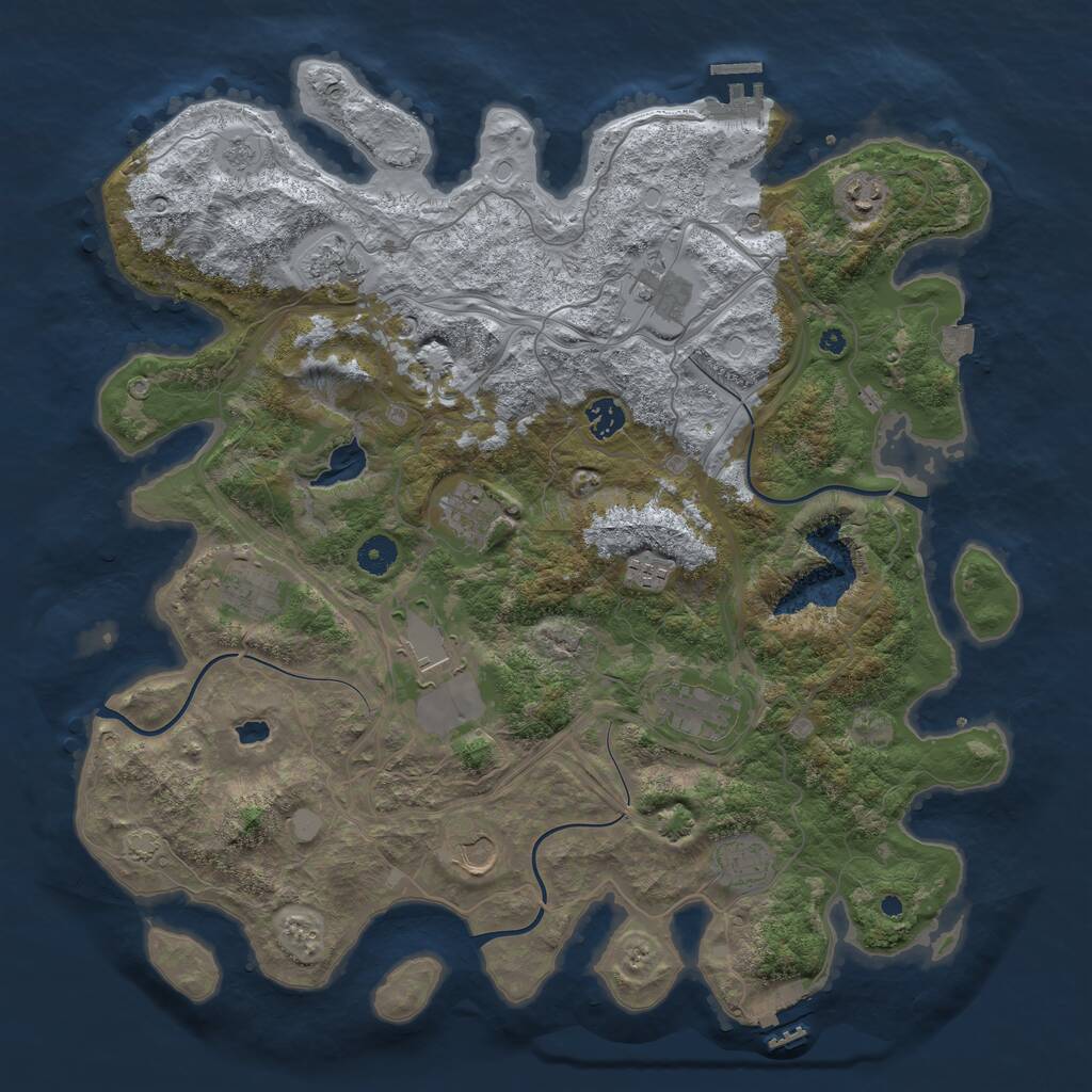 Rust Map: Procedural Map, Size: 4250, Seed: 788876937, 17 Monuments