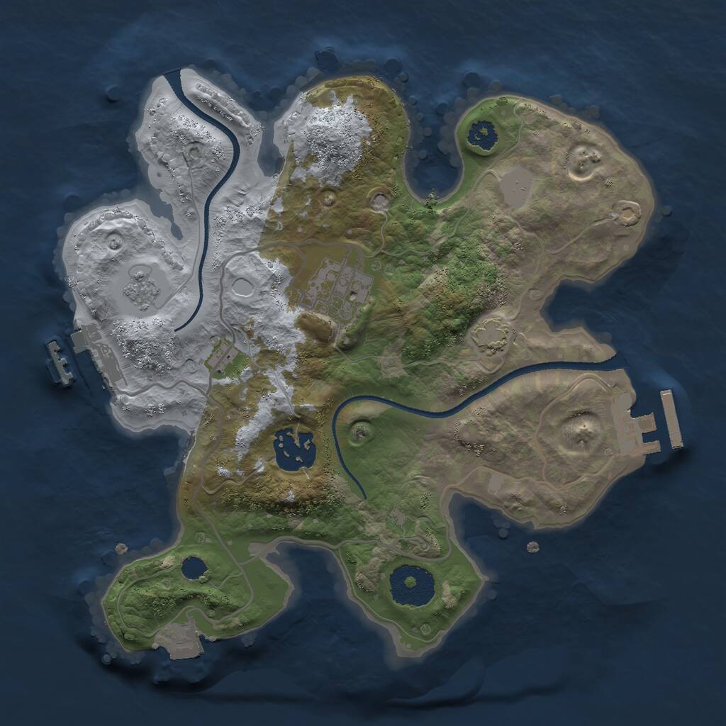 Rust Map: Procedural Map, Size: 2500, Seed: 189718768, 7 Monuments